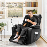 Homdox Power Lift Recliner Chair for Elderly, Electric Lift Chair with Assist Function and Heated Vibration Massage, Heavy Duty Remote Control Reclining Sofa with Phone Holder for Living Room (Black) Homdox