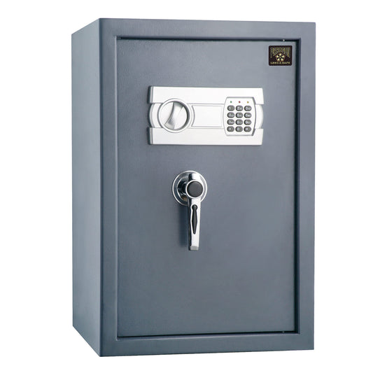 Digital Safe - Home or Office Locked Box for Money, Handguns, Jewelry, and Important Documents by Paragon Safes (Dark Gray) - WoodArtSupply