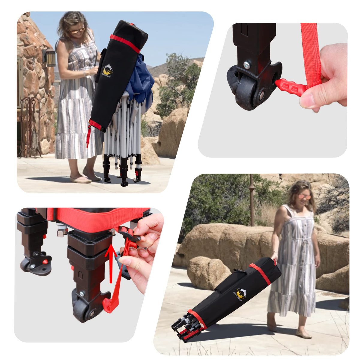 CROWN SHADES 10x10 Pop Up Canopy - Beach Tent with One Push Setup - Easy Outdoor Sun Shade for Events, Parties, Camping - Gazebo with STO-N-Go Cover Bag, Silver Coated Top, White CROWN SHADES