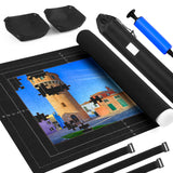 Jigsaw Puzzle Mat Roll Up Fits 2000 1500 1000 Pieces Puzzles, Large Pad Portable Table Non-Slip Board Saver Mats with 2 Sorting Trays, Inflatable Tube, 3 Straps, Keeper Storage Bag, Adults Kids Gifts Genovega