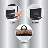 Crock-Pot 7 Quart Programmable Slow Cooker with Digital Timer, Food Warmer, Polished Platinum, Perfect for Everyday Meals and Entertaining Crock-Pot