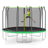 AOTOB 12 FT Kids Toddler Trampoline with Enclosure & Ladder, W-Shaped Leg with 70 pcs Springs for Maximum Elasticity - Perfect for Outdoor and Indoor Fun! AOTOB