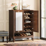 Tribesigns Shoe Cabinet for Entryway, 6-Tier Large Shoe Storage Cabinet with Doors and Adjustable Shelves, Wooden 24-Pair Shoe Rack Organizer Cabinet, Dark Walnut Tribesigns