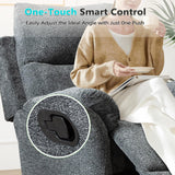 ANJ Swivel Rocker Recliner Chair Nursery, Manual Fabric Small Rocking Recliner, Modern Rocking Reclining Chairs for Living Room, Bedroom, Small Space (Gray) ANJ