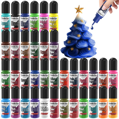 Candle Dye - 36 Colors Candle Making Dye, Highly Concentrated Liquid Oil-Based Coloring for Soy Wax, Bees Wax, Gel Wax - Easy Color and Safe - 6ml/Bottle