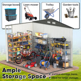 Quictent Heavy Duty 8X6 FT Outdoor Metal Storage Shed, Lockable Tool Shelter Waterproof Shed for Garden, Backyard, Lawn and Patio Scene with Combination Lock, Brown(8.2X5.8 FT Base, No Floor) Quictent