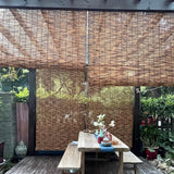 VELLOW Patio Shades Roll Up Outdoor, Bamboo Blinds for Window, Reed Roller Blinds, Cordless Blackout Bamboo Shade, Privacy Curtain, 24″ 30″ 34″ 36″ 39″ 43″ 48″ 55″ 70″ Width, UV Resistant/Waterproof VELLOW