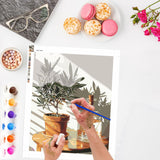 Lxmsja Plant Pot Paint by Numbers Kit for Adults, Sunlight Acrylic Paint by Numbers for Adults Beginner, DIY Craft Supplies Oil Painting Kits for Home Wall Decor 16x20 inch (No Frame) Lxmsja