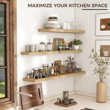 Floating Shelves for Wall, 24"W x 6.7"D x 1.4"H, 2 Pack of Long Wall Mounted Engineered Wood Shelves with Invisible Brackets for Living Room, Bedroom, Bathroom, Kitchen Decor and Storage, Oak Venusmiles
