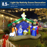 8.5 FT Christmas Inflatables Nativity Scene Outdoor Decorations, Christmas Blow Up Yard Decorations Nativity Sets for Garden Lawn Xmas Decor ZPISF