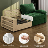 Yaheetech 79" Sofa Couch Modern Velvet Couch with Removable Covers & USB Ports Oversized Loveseat Sofas with Storage Pockets for Living Room Bedroom Apartment Green Yaheetech