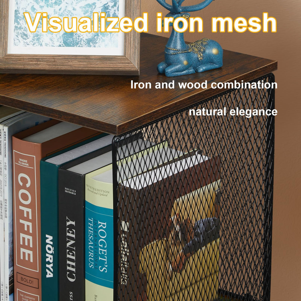 Dmevkic 2 Cube Organizer Book Shelfs DIY Variable Stackable Cube Storage Organizer for Kid Bedroom,Living Room,Small Bookshelf Black Brown Wooden Dmevkic