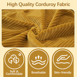 WiberWi 87 inch Couches for Living Room, Comfy 3 Seater Sofa with Deep Seat, Modern Corduroy Couch with Wide Armrests, Upholstered Backrests with Removable Cover, Mustard WiberWi