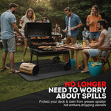 AIRSHOOTER 48 x 30 inch Under Grill Mats for Outdoor Grill, Double-Sided Fireproof Grill Pad, Waterproof Oil-Proof Grill Floor Pads Fire Pit Mat, Grill Pads for Outdoor Grill Cooking AIRSHOOTER