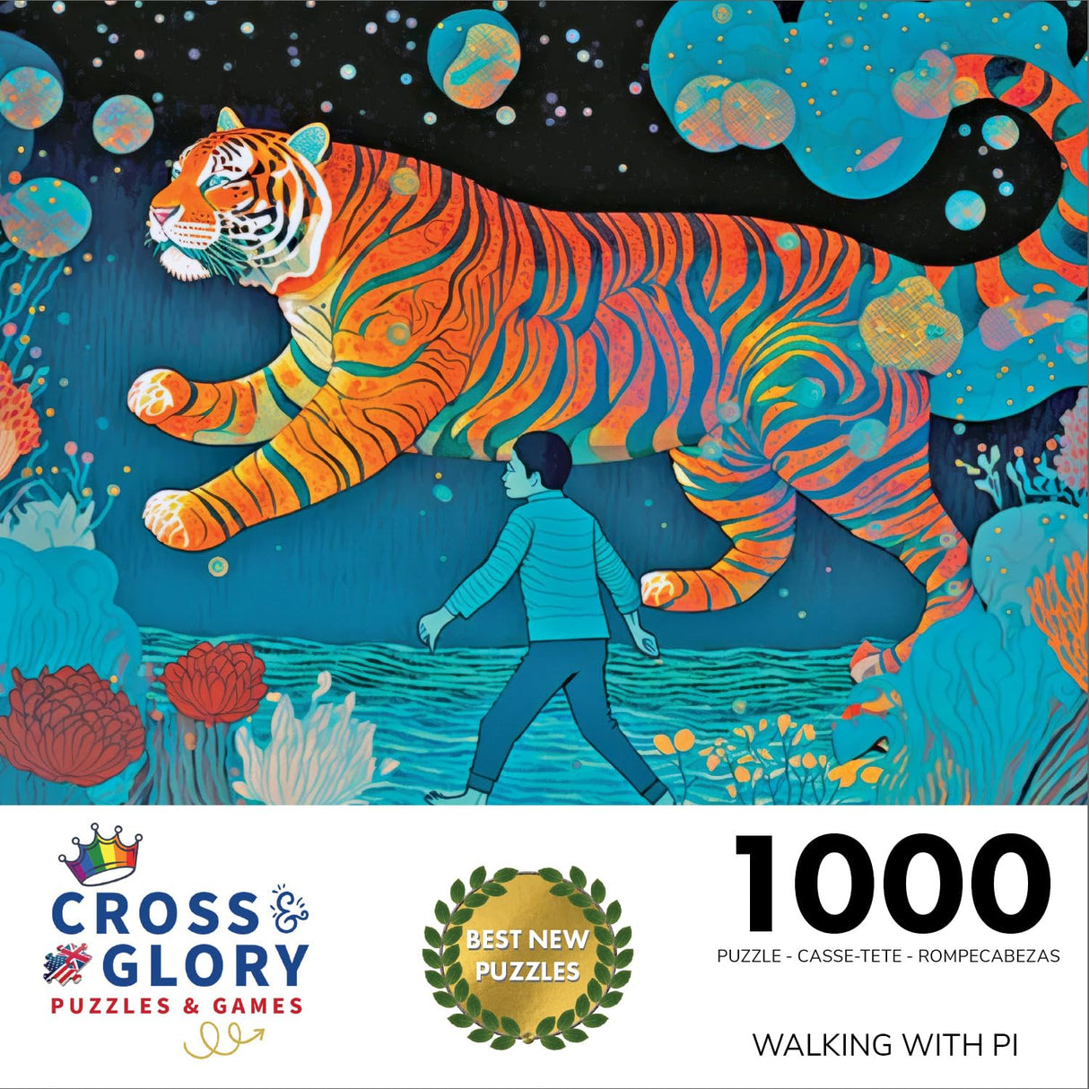 Cross & Glory - Walking with Pi - 1000 Piece Jigsaw Puzzle for Adults | Hyperdetailed | Magical Scenic Illustration | Challenging & Enchanting Cross & Glory