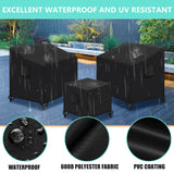 Kovshuiwe 3 Piece Outdoor Veranda Patio Garden Furniture Cover Set with 600D Oxford Fabric Durable and Water Resistant Fabric, Fit Outdoor Wicker Patio Furniture Sets/Rattan Chair Sets（only Cover） Kovshuiwe