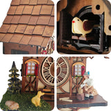 HUGE HAPPINESS Cuckoo Clock for Wall Art: 12 Melodies, Volume Control, Night Mode, Germany Style Black Forest Retro Traditional Handcrafted Wooden House Home Decor, Gifts for Family (8.75 X 23inch) HUGE HAPPINESS