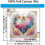 CHWGLFGG 5D Diamond Painting Kits for Adults Beginners, Elegant Dancer Flowers Special Shape Diamond Art, DIY Drill Diamond Dot Gem Art Kits for Adults, Home Wall Decor 11.8X11.8 Inch CHWGLFGG