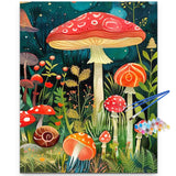 Artunion Mushroom Paint by Numbers for Adults, Forest Paint by Number Kits, DIY Oil Painting Paint by Number Kits on Canvas Arts Craft for Home Wall Decor 16x20 Inch Artunion