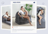 MAXYOYO Folding Sofa Bed, 2 in 1 Convertible Sofa to Lounger Comfy Single Bean Bag Chair for Adults, Floor Sleeper Couch with Handle, Faux Fur Couch Bed for Living Room Bedroom, Grey MAXYOYO