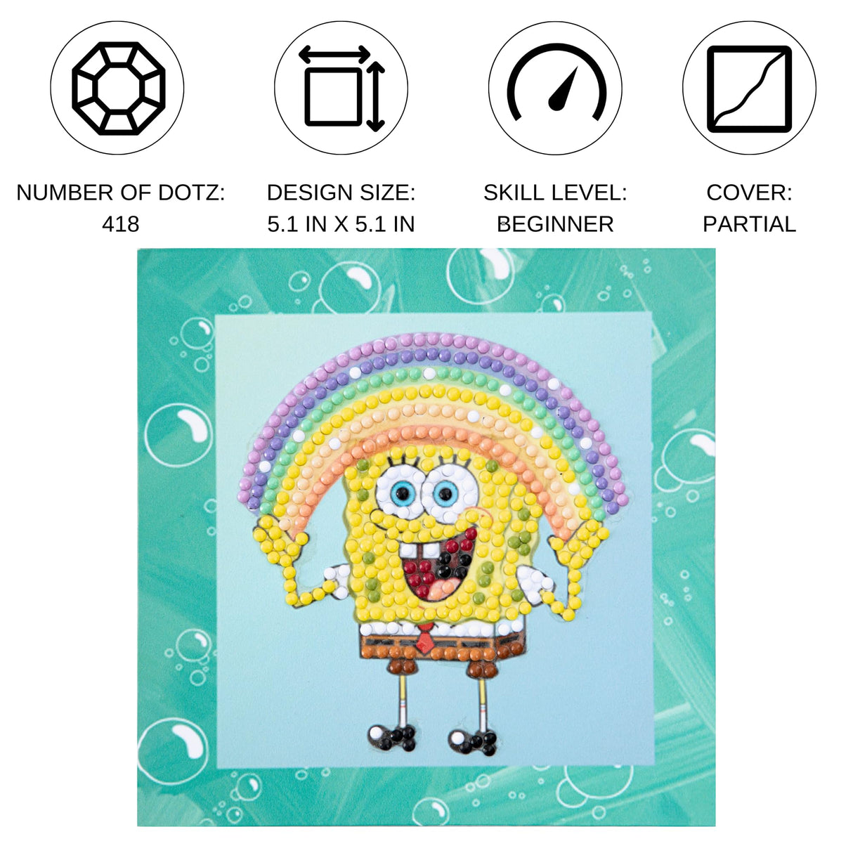 DIAMOND DOTZ Spongebob - Rainbow Diamond Painting Kits for Adults - Diamond Art Kits a Relaxing Creative Craft Kit with Dotz Gems DIAMOND DOTZ