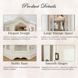 CKEASEAN Corner Curio Cabinet, 70.5" H Lighted Glass Display Case with 5 Adjustable Tempered Glass Shelves, Light Bulb Included, Wine Cabinet Rack for Bar and Liquor Storage (White) CKEASEAN