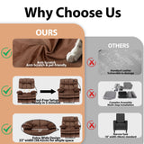 GNMLP2020 Oversized Recliner Chair, Big Mans Recliner Chairs for Adults 400LBS, Extra Wide Recliners for Tall Man, Large Recliner Chair for Living Room, Brown GNMLP2020