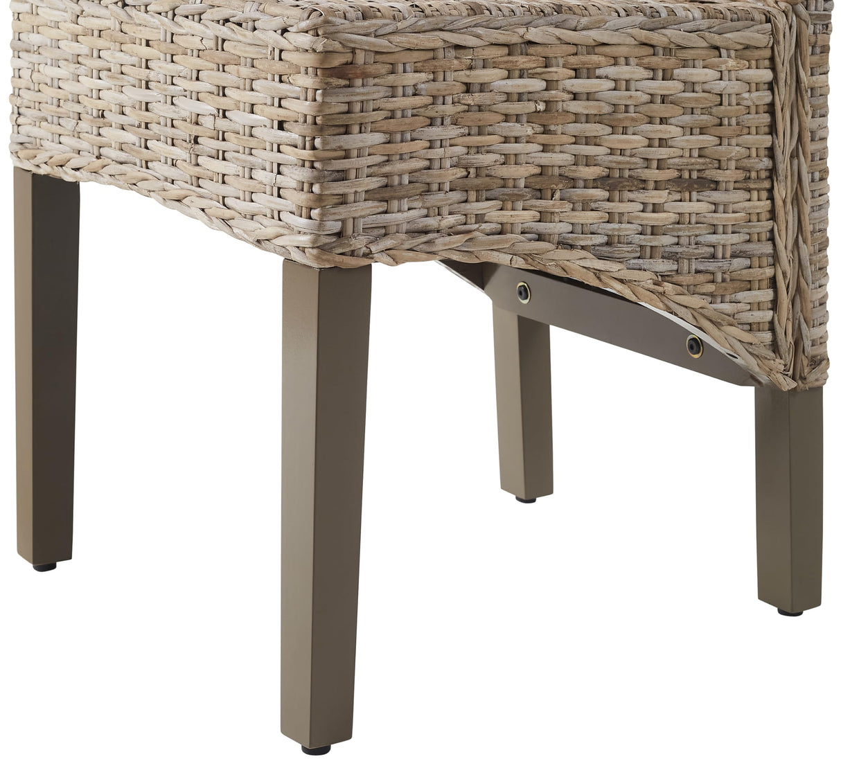 Crosley Furniture Edelyn Natural Rattan Dining Chairs Set of 2, Farmhouse Kitchen Accent Chair with Cushion, Kubu Rattan/Gray Crosley Furniture