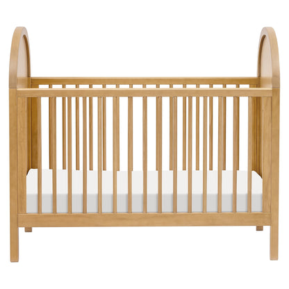 babyletto Bondi Cane 3-in-1 Convertible Crib with Toddler Bed Conversion Kit in Honey with Natural Cane, Greenguard Gold Certified