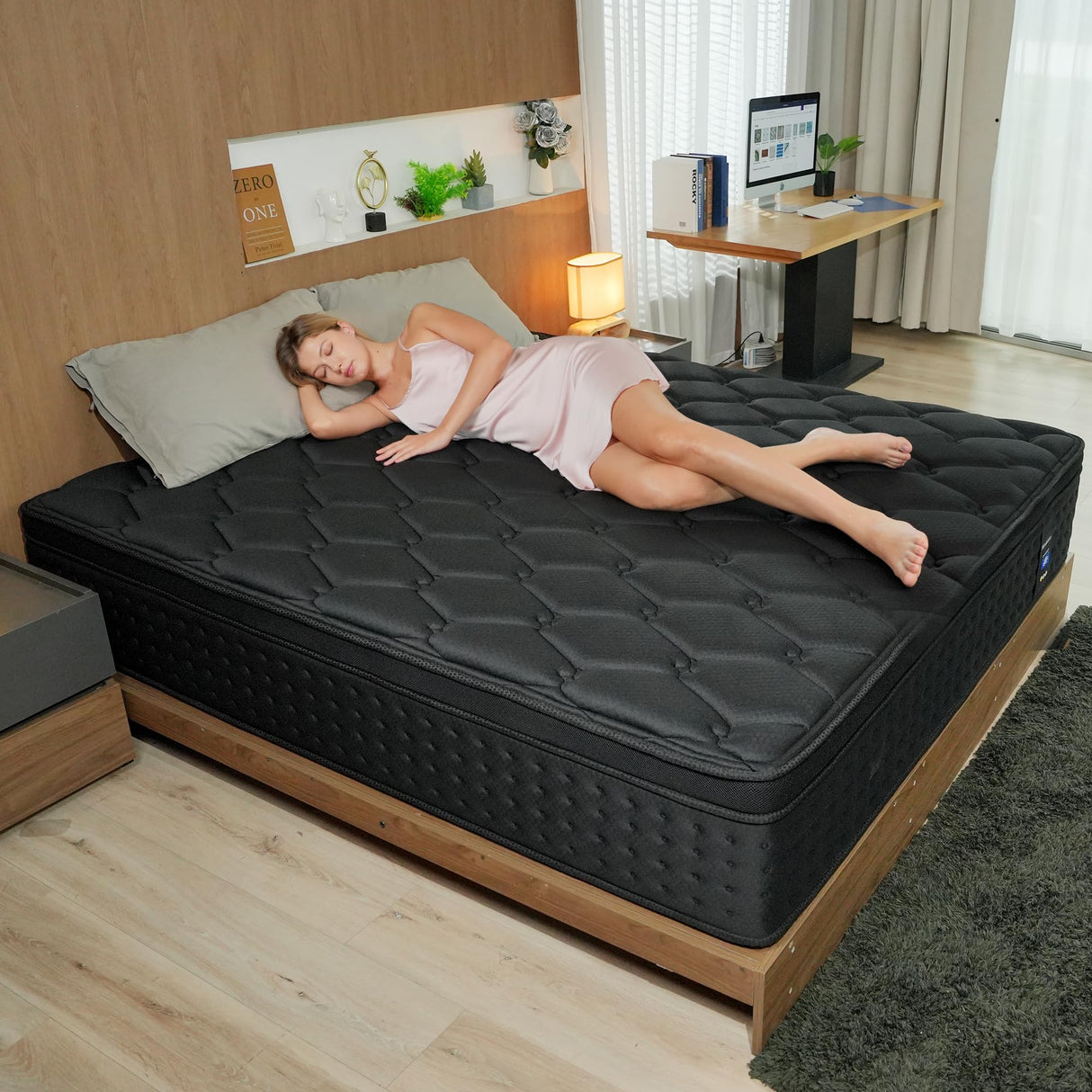 WinxMatrs Twin Mattress, 10 Inch Memory Foam Hybrid Mattress in a Box, Independent Spring for Motion Isolation and Pressure Relief, Comfortable Medium Firm Edge Support WinxMatrs