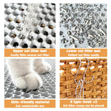 KUREEISE Cat Litter Box Enclosure; Cat Litter Box Enclosure Furniture with Cat Litter Mat;Handwoven Rattan Cat House with Metal Heightened Feet;30.3×18.3×28 Inches;Living Room, Bedroom-Natural KUREEISE