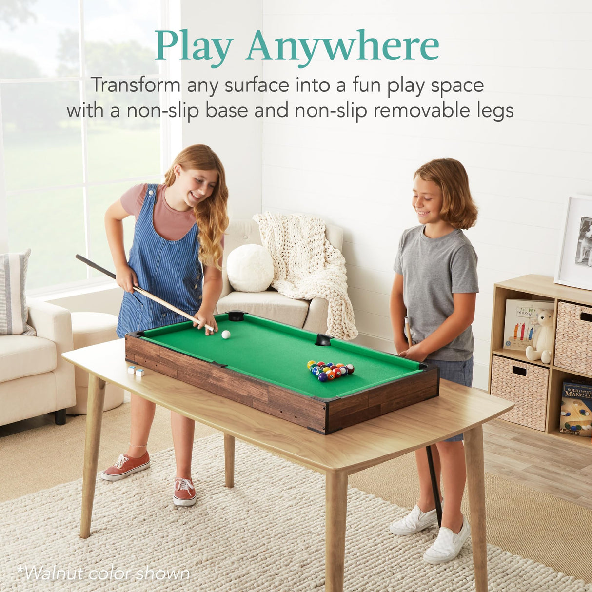 Best Choice Products 40in Tabletop Billiard Table, Pool Arcade Game Table for Living Room, Game Room w/ 2 Cue Sticks, Ball Set, Storage Bag - Gray Best Choice Products