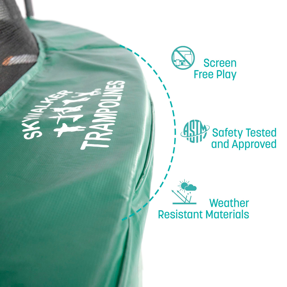 Skywalker Trampolines 17ft x 15ft Oval Trampoline with Enclosure – Green Skywalker Trampolines