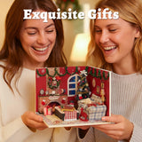 Flever Dollhouse Miniature DIY House Kit Creative Room with Furniture and Glass Cover for Romantic Artwork Gift(Christmas Eve) Flever