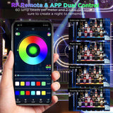 Dethan 3 Tier 30 Inch LED Lighted Liquor Bottle Display Shelf - Wall-Mounted Wine Rack with Multi-Color App & Wireless Remote Control, Adjustable Brightness & Sound Modes, Acrylic Bar Shelves Displays Dethan