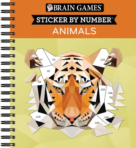 Brain Games - Sticker by Number: Animals - 2 Books in 1 (42 Images to Sticker) Publications International, Ltd.