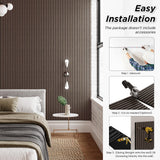 Smartstandard 4 Pack 106" x 12.6" Wood Slat Wall Panels, Soundproof Wooden Wall Panels, Acoustic Wood Panels for Wall, 3D Fluted Wood Panels for Interior Wall Decor, Dark Walnut SMARTSTANDARD