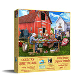 SUNSOUT INC - Country Quilting Bee - 1000 pc Jigsaw Puzzle by Artist: Tom Wood - Finished Size 20" x 27" - MPN# 23033 SunsOut