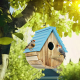 Bird House, Auslar Wooden Bird Houses for Outside, Birdhouse for Outdoors, Hanging Bluebird House for Cardinals Finch Wren Swallow for Garden Viewing Auslar