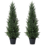 Laiwot 3FT Artificial Cedar Topiary Trees for Outdoors Potted Fake Cypress Trees Faux Evergreen Plants for Home Porch Decor Set of 2 Laiwot