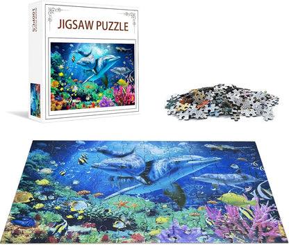 Nattork Jigsaw Puzzles 100 Pieces for Kids Youth Puzzle Beginner (Sea World) Pieces Fit Together Perfectly