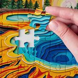 Sunset National Parks Puzzles for Adults 1000 Piece Nature Puzzles, Colorful Yellowstone Landscape Jigsaw Puzzle, Beautiful Hot Spring Scenic Plant Puzzle BBOLDIN