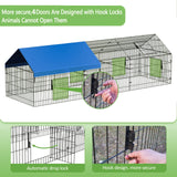 INJOPEXI Metal Chicken Coop 130"×40"×39" Chicken Runs for Yard with Cover Chicken Playpen Enclosure Chicken Pen Kennel Duck Coop Cage for Outdoor Backyard Farm Rabbit Dog Cat Small Animal Poultry INJOPEXI