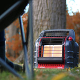 Mr Heater 4000 to 18000 BTU 3 Setting Portable LP Gas Heater Unit with Dual Tank Connection for Indoor and Outdoor Use, Black/Red Mr. Heater