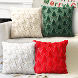 Christmas Pillow Covers, Set of 2 Christmas Decorations Throw Pillow Covers, 18x18 Inch Soft Fluffy Cushion Covers for Home Décor Xmas Series Cushion Pillow Cover Custom Zippered Square Pillowcase Eliluoni