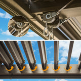 Domi 12x20FT Louvered Pergola, Aluminum Outdoor Pergola, Patio Pergola with Adjustable Roof, Metal Pergola Gazebo with Mosquito Netting for Patio, Backyard, Deck, Garden, Lawns, Gray domi outdoor living