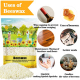 CARGEN White Beeswax Pellets - 428g Beeswax Pastilles Bulk Bees Wax Pellets Triple Filtered for DIY Making Candles Skin Care Lip Balm Soap Lotion and Soap Making Supplies CARGEN