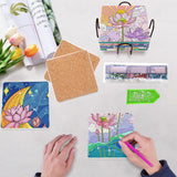 TDOOW Diamond Painting Coasters Kits, 8 Pcs Diamond Art Coasters with Holder, Crafts Kits for DIY Coasters, Diamond Art Kits for Adults-Square Lotus Pattern TDOOW