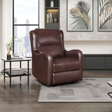 Lexicon Manual Recliner Chair, Reclining Sofa Chair, Home Theater Seating, Wall Hugger, Manual Recliner for Living Room/Office/Apartment, Easy Assembly, Brown Faux Leather Lexicon