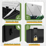 Greesum Outdoor Resin Storage Shed, 34 Cu.ft Horizontal Outdoor Storage Box Waterproof for Garden, Pool Storage, Black Greesum